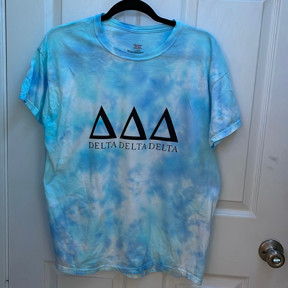 Blue tie dye Tri Delta tshirt